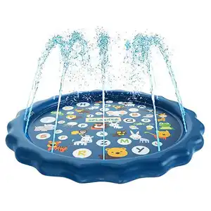 Permainan Taman Anak-anak Tiup Bermain Air Tikar Luar Ruangan Tiup Sprinkler Air Mainan Percikan Pad untuk Anak-anak