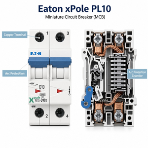 Disjoncteur miniature EATON série PL10 3P 4P <span class=keywords><strong>32A</strong></span> Courbe D 10kA 400V AC 50Hz 60Hz Certifié CE Stock direct usine - Product Image 2