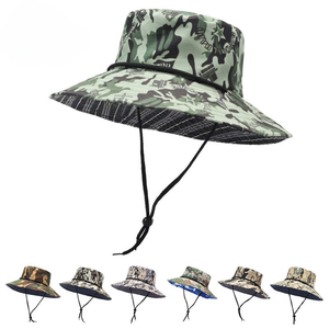 Chapeau d'été extérieur à séchage rapide Camo Jungle Sun Hat Protection UV Casual Fishing Hiking Drawstring Bucket Wholesale Multi-Color - Product Image 2
