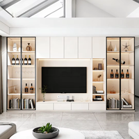 Meuble TV mural moderne en bois durable, personnalisable, pour salon et appartement, avec rangement, prix fabricant