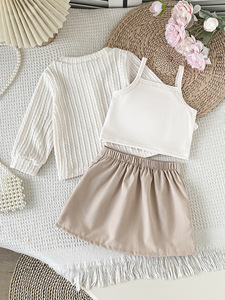 Nuovo Set di Abbigliamento per Bambine 2026: Camicia Casual, Gilet e Gonna, Tre Pezzi alla Moda per Primavera Estate - Product Image 2