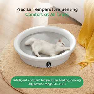 Slimme thermostaat klassieke luxe draagbare kattenbedhol met gezondheidsbewakingsschaal |   Verwarmde en koelende hondenmand, temperatuur 20-28 - Product Image 6