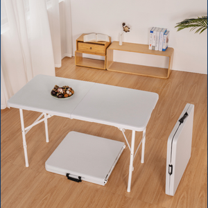 <span class=keywords><strong>Table</strong></span> pliante de 8 pouces de long polyvalente <span class=keywords><strong>pour</strong></span> les fêtes en plein air salle à manger cuisine salon hôtel chambre salle de bain entrepôt blanchisserie centre commercial - Product Image 1
