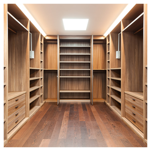 Armario de Dormitorio Moderno <span class=keywords><strong>y</strong></span> Sencillo <span class=keywords><strong>Prima</strong></span> con Puerta de Espejo, Acabado en Madera o Color Puro, Armario Combinado con LED para Dormitorio - Product Image 1