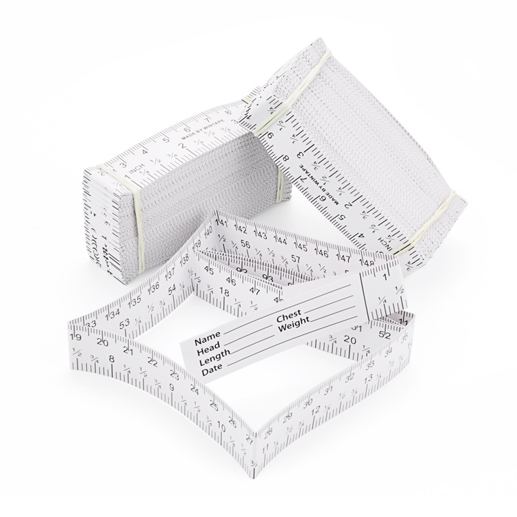 Измерительная бумажная рулетка с логотипом на заказ 1,5 м/60 дюймов, линейки для измерения РАН, водостойкая и цветная бумажная линейка для медицинской больницы