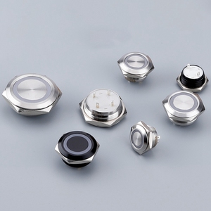 Üç renkli LED paslanmaz çelik kısa kablo ile ultra ince anahtarı su geçirmez anlık Mini siyah Metal düğme anahtarları - Product Image 5