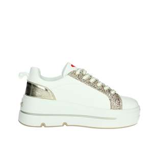 Zapatillas Deportivas para Mujer Braccialini BA139 Blancas con Plataforma Gruesa Dorada - Product Image 4