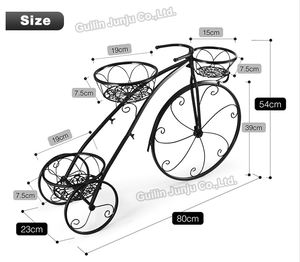 Junju Bicicletta Smontare Del Fiore Del Metallo Basamento della Pianta Pot Holder 3 Fila <span class=keywords><strong>per</strong></span> il Giardino Balcone Patio Del Corridoio <span class=keywords><strong>Terrazza</strong></span> - Product Image 5