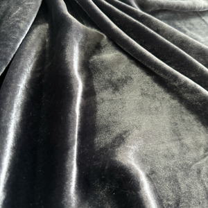 Dyed Colour Blue <strong>Gray</strong> Plain Silk Velvet Fabric - Product Image 4