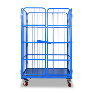 Magazijn Supermarkt Goederenopslag RVS Draadgaas Rolkooi Pallet Logistiek Karretje Draagbaar Opvouwbaar Handkar - Product Image 3