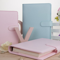 Macaroon A5 Größe PU Leder 6 Ring Binder Spiral Notebook Loslose linke Agenda Planer Organizer Briefpapier A6 Notizblock