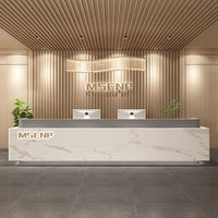 Comptoir de réception minimaliste commercial pour hall d'hôtel, bureau, entreprise, bar et caisse avec rangement
