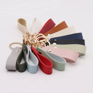 Vente en gros, personnalisable : Porte-clés plat en cuir PU avec dragonne, pour sac et portefeuille - Product Image 6