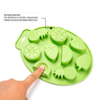 Moule à gâteau en silicone à 8 cavités en forme de fruits avec logo personnalisé, fraise, pastèque, orange, ananas, bac à glaçons pour outils à crème glacée