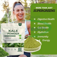 Poudre d'extrait de chou frisé biologique Supergreens OEM, super vert, stimule l'énergie, favorise la détoxification, spiruline, moringa, orge, poudre de chou frisé