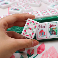 Jeu de tuiles de Mahjong Blush Garden, style américain, motif floral rose et vert, pour femmes, adultes, clubs et soirées de jeux en famille