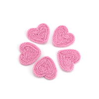 6cm Coudre sur Coeur Forme Crochet Patches Laine Coeur Applique Vêtements Sac et Accessoires De Vêtement