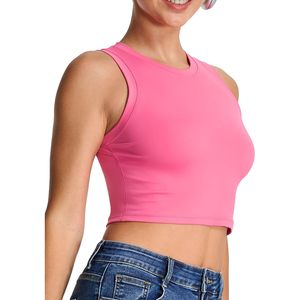 Women's Workout <b>Crop</b> <b>Top</b> Sleeveless Yoga Tank <b>Top</b> Crew Neck Breathable Spandex Polyester Athletic <b>Top</b> - Product Image 6