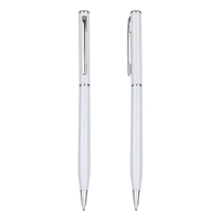 Stylo bille métallique pour commandes en gros, approvisionnement stable, corps fin, encre noire, usage bureau et scolaire, pour la revente, logo personnalisé