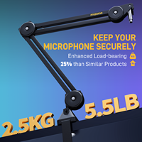Support de microphone Maono BA37 robuste et réglable en métal avec pince de bureau améliorée pour podcasting, enregistrement, streaming et jeux