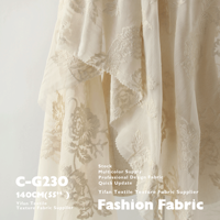Tissu brodé broderie d'étamine de fleurs tridimensionnelles en mousseline de soie transparente pour robe robe chemise