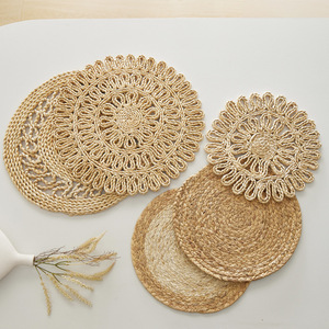 Natural Color Jute Placemat <b>Round</b> Eco-Friendly Heat Insulation Mat For <b>Table</b> Dining - Product Image 2
