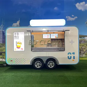 Rimorchi per alimenti cucina completamente attrezzata bbq truck restaurant food truck con cucina completa mobile cafe kebab van