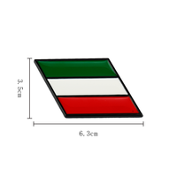 Logo de voiture en métal 3d personnalisé, drapeaux français, allemands et italiens, ailes, décoration arrière, autocollants de moto