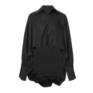 Ingrosso 2023 moda retrò Top da donna primavera nuova Polo a manica lunga corta anteriore posteriore lungo largo Design Bungy felpa - Product Image 4