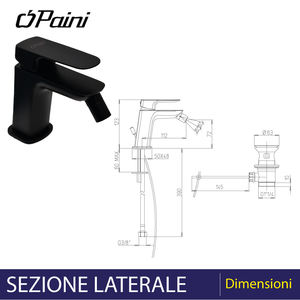 Nove Single-Lever <b>Bidet</b> Mixer Black Without Waste Functional Turning Tool - Product Image 5