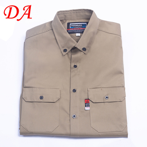 NFPA2112 لقمصان الرجال <span class=keywords><strong>FR</strong></span> Khaki المعتمدة ضد الحريق DA مستوى الحماية من الغاز د للنفط & - Product Image 2