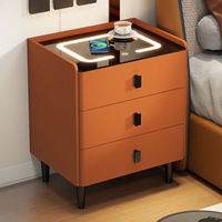 Meubles de chambre à coucher et de salle à manger modernes, intégrés, en bois massif, multifonctionnels, avec tiroirs de rangement, haut-parleur Bluetooth, table de chevet LED