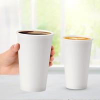 Gobelets jetables personnalisés 16oz 500ml à paroi simple pour café, jus et boissons aux fruits, en papier kraft multi-tailles pour impression en usine