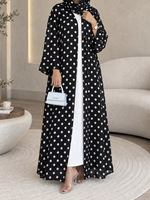 Abaya traditionnelle pour femmes F-41, respirante, élégante, décontractée, manteau d'été avec pois