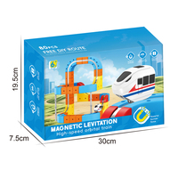 80 pièces de jouets de voitures sur rail magnétique pour enfants, ensemble de circuits de course flexibles, assemblage DIY, piste de course électrique à grande vitesse, train orbital pour les enfants de 6 ans et plus