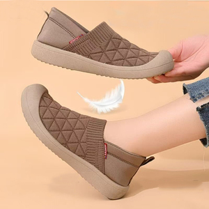 <span class=keywords><strong>Sneakers</strong></span> Minimaliste <span class=keywords><strong>Beige</strong></span> in Maglia Slip-On per Donne, Mocassini Comodi alla Moda per lo Stile Urbano, Scarpe Casual Traspiranti in Rete - Product Image 2