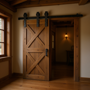 Kit de Herrajes para Puerta Corredera de Estilo Rústico, 10 Pies, Capacidad de 330 Libras, Polea en Forma de J para Puertas de Madera Sólida, Estilo Interior Rústico - Product Image 2