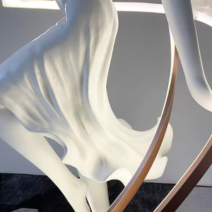 Lampe sur pied LED en forme de statue de déesse dansante, sculpture artistique, lumière décorative en résine pour salon, hall, villa, hôtel - Product Image 4
