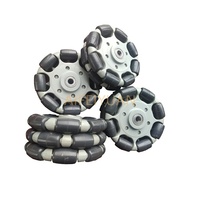 Roue de robot mobile autonome (AMR) silencieuse en polyuréthane gris à 3 rouleaux pivotants à 360 degrés, capacité de charge de 20 kg pour le transport