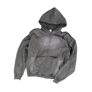 Sweat à capuche surdimensionné pour homme, coupe carrée, 100% coton 500 g/m², délavé à l'acide, avec trous, effet soleil, streetwear, personnalisable avec logo - Product Image 3