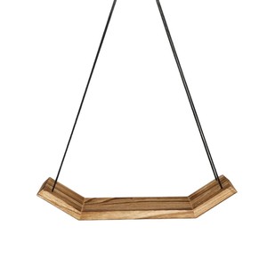 Wooden <b>Hanging</b> Rope Shelf Polygon Shape <b>Wall</b> Mounted <b>Storage</b> Rack For Plants Home Use - Product Image 1