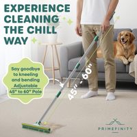 Réglable 58 ''Long Manche Réutilisable Tapis Râteau Grattoir Acier Inoxydable Caoutchouc Pet Hair Remover Balai pour Chats Meubles Tapis