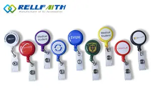 Bestom Whosale einziehbare ABS-Ausweishalter-Spule Schlüsselanhänger mit individuellem Logo und individuellem Namen Ausweis Rolle
