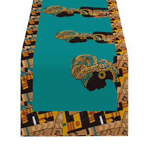 African Women's Wedding Decor Linen <strong>Table</strong> <strong>Runner</strong> for Kitchen Dining Farmhouse Party Decor for Home Decor <strong>Use</strong> - Product Image 1