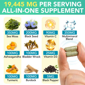 Sea Moss Óleo De Semente Preta Ashwagandha Extrato De Plantas Herbais Sea Moss Cápsulas Vitamina e Suplemento - Product Image 4
