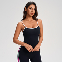 Nude Feeling Yoga Tanktop mit Bauchkontrolle, Rückenfreies Sport-Top mit Trägern, Gepolsterter Eingebauter BH, Camisole für Damen Fitness & Yoga