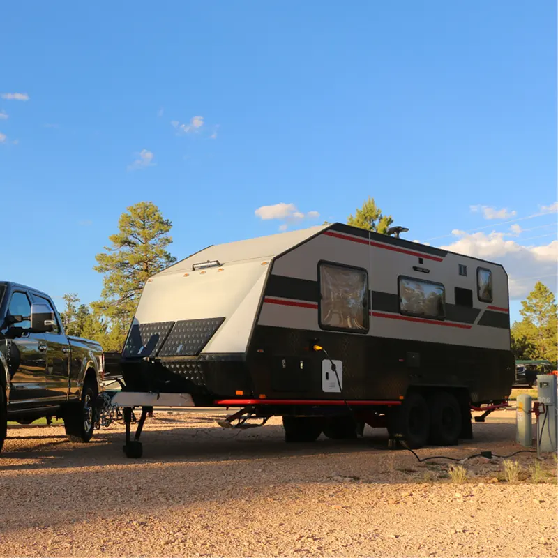 Avustralya karavan 17ft off road kamp römorku avustralya standartları yük 5 kişi büyük rv camper lüks seyahat römorkları