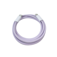 Kabel Pengisian Daya Tipe-C Putih Elegan 120cm USB-C untuk Ponsel 3A Pengisian Cepat