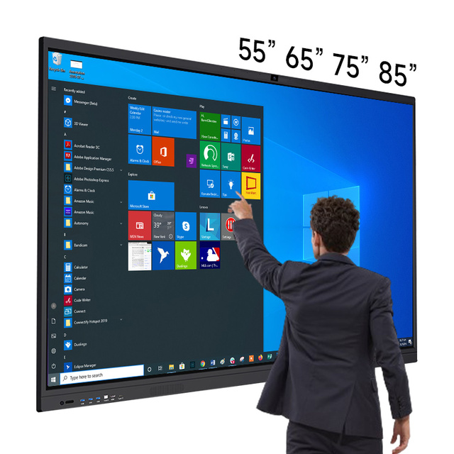 55 65 75 85 86 98 110 Inch 4k Digital Smart Flat Panel Multi Touch Screen Led Interactive Boards for School Teaching