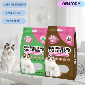 Litière pour chat en bentonite instantanément agglomérante 10L, sable pour chat hautement absorbant - Product Image 1